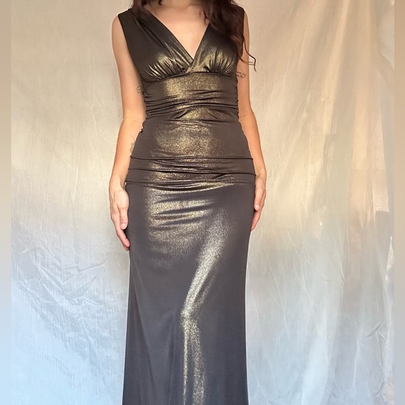 Vintage Bronze Liquid Gown - Picture 1 of 9